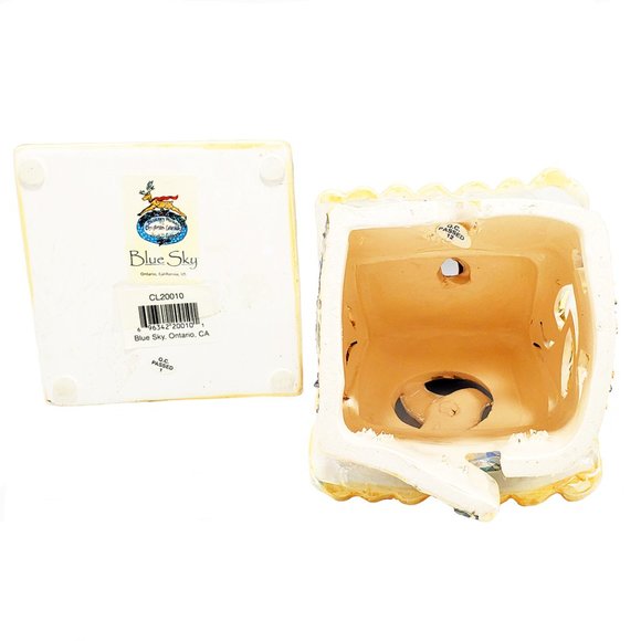 Blue Sky Clayworks Heather Goldminc PEACE 2001 Candle House w/Base Hand Painted - Picture 6 of 9